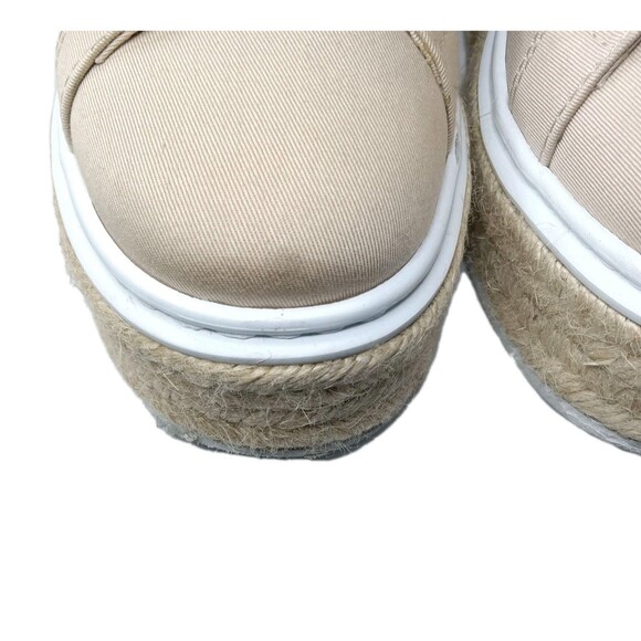Prada Espadrilles Platform Shoes Beige Canvas  Sneakers Women's Size 39 US 9 - Picture 7 of 15